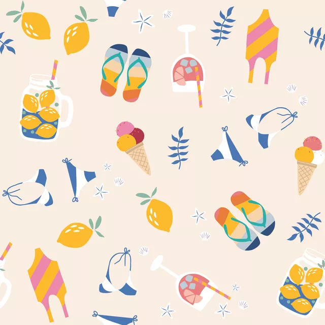 SUMMER VIBES Muster - beige