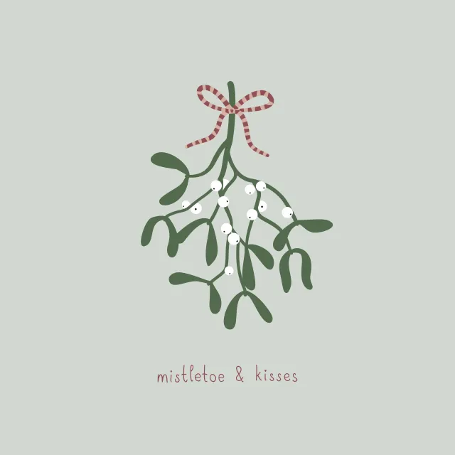 Tischläufer Mistletoe and kisses - grün