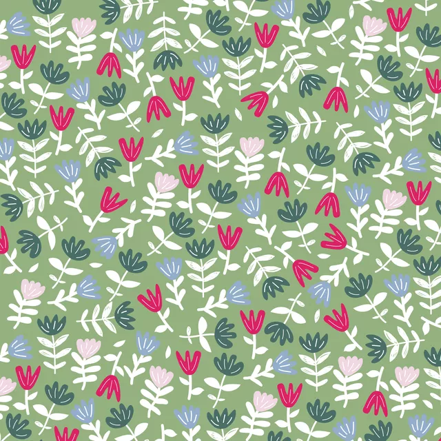 Tischdecke Flowers Green Muster