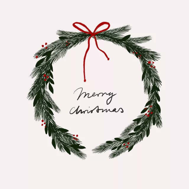 Tischset Weihnachtskranz Merry