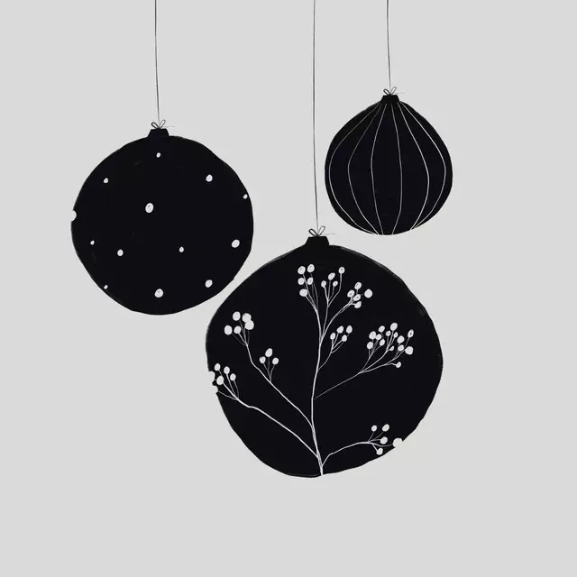 Geschirrtücher Christbaumkugeln GRAU