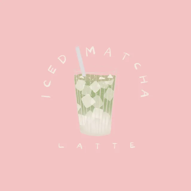 Kissen Iced Matcha Latte Pink