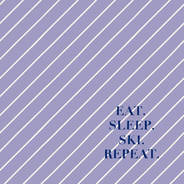 Kissen Eat Sleep Ski Repeat Lila