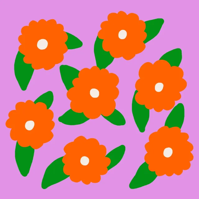 Kissen Blumen Pink Orange