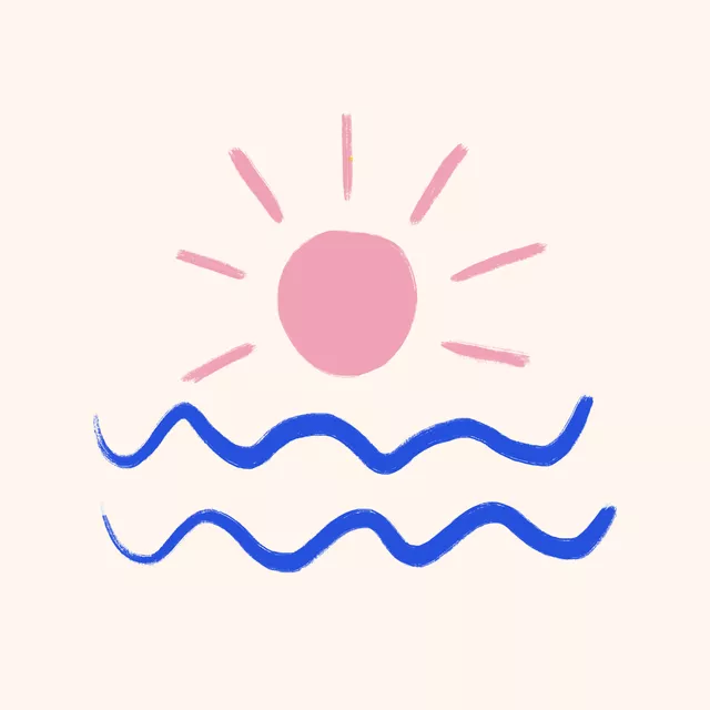 Kissen Sonne und Wellen Rosa