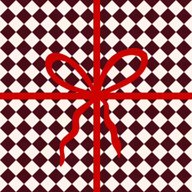 Geschenk Karo Schleife