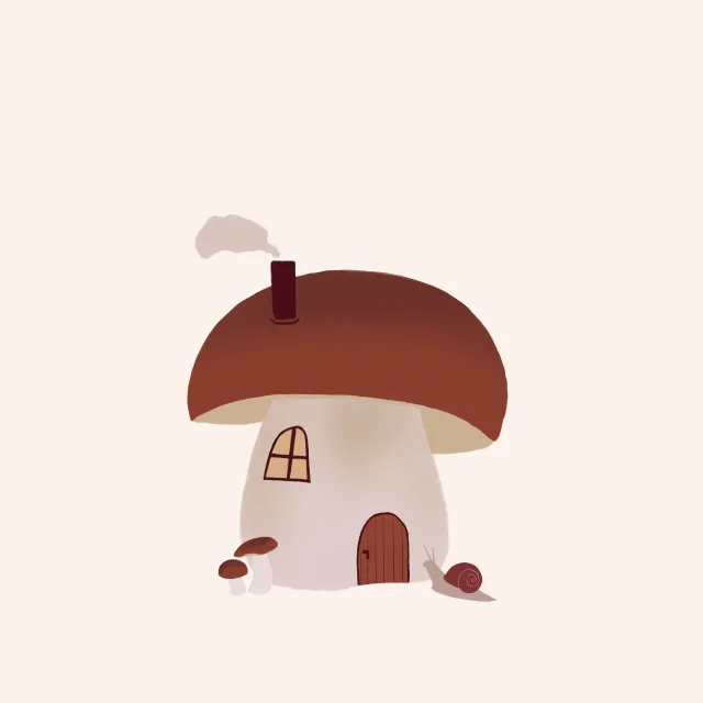 Tischläufer Pilz Haus Beige
