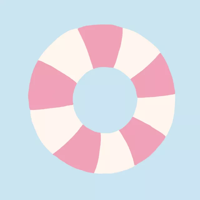 Kissen Schwimmring Hellblau Rosa