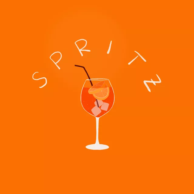 Kissen Spritz Bogentypo Orange
