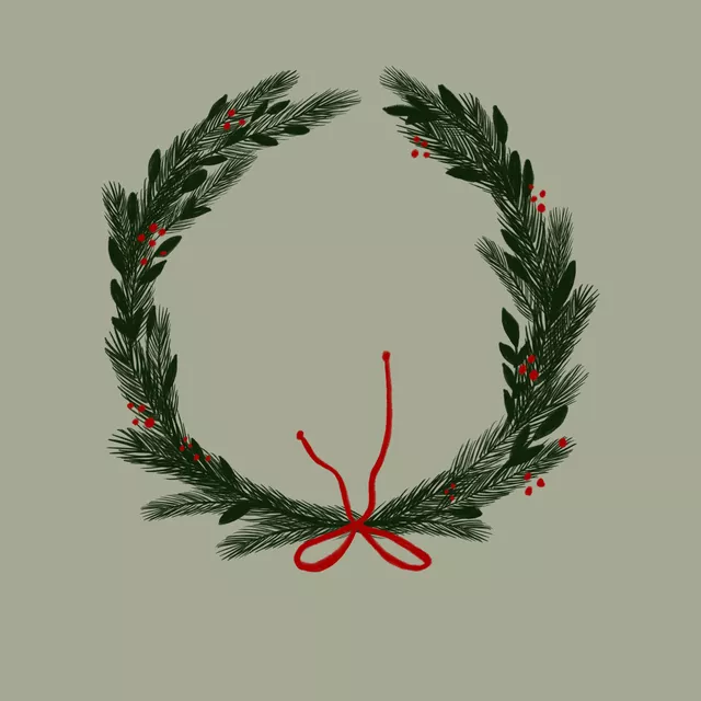 Tischläufer Weihnachtskranz Salbei
