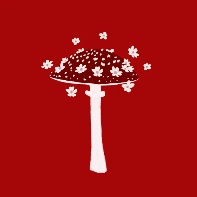 Servietten Fliegenpilz Blumen Rot