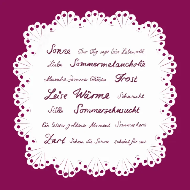 Kissen Spitzendeckchen Typo