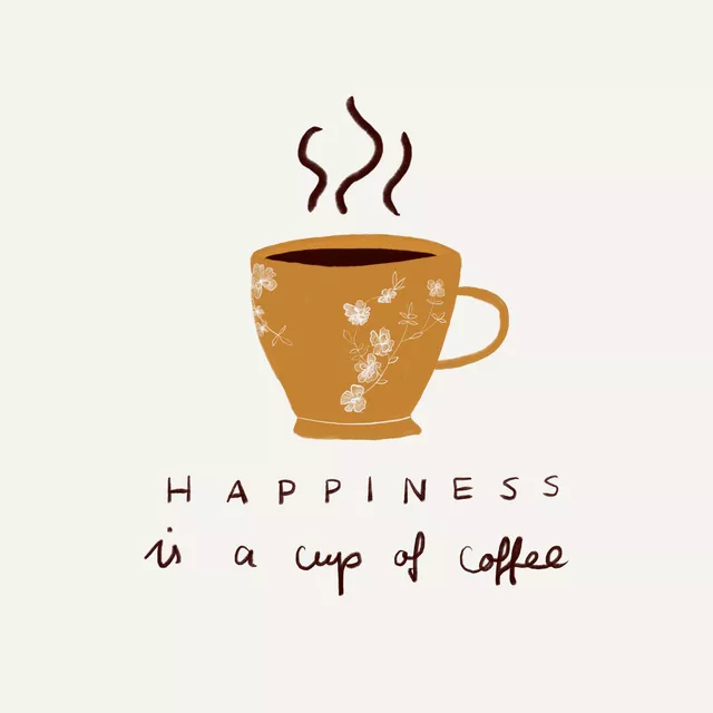 Kissen Happiness Coffee Beige