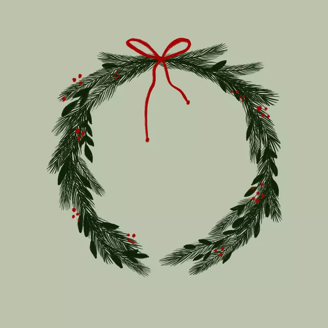Geschirrtücher Weihnachtskranz Salbei