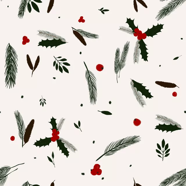Dekovorhang Zweige Weihnachten