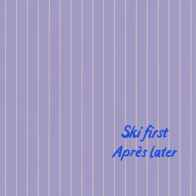 Kissen Ski First Aprés Later Streifen