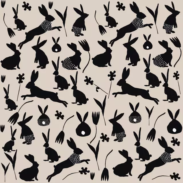 Bankauflage Osterhasen gemustert Beige