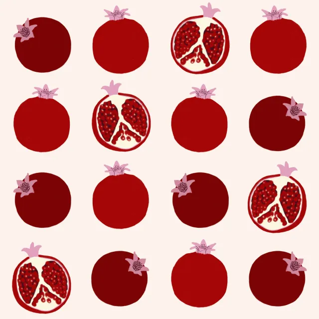 Kissen Granatapfel Pattern Kreise
