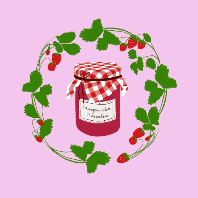 Kissen Erdbeermarmelade Pink