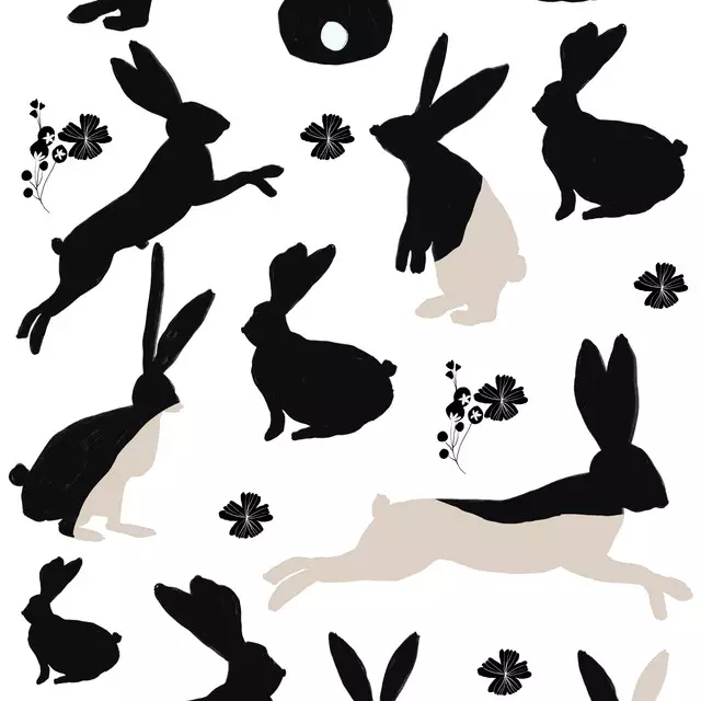 Geschirrtücher Osterhasen gefärbt Beige