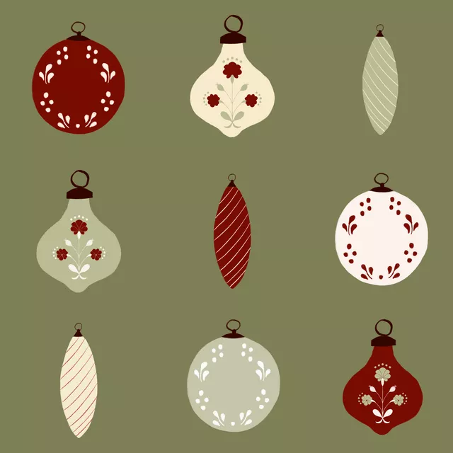 Tischset Weihnachtskugeln Muster