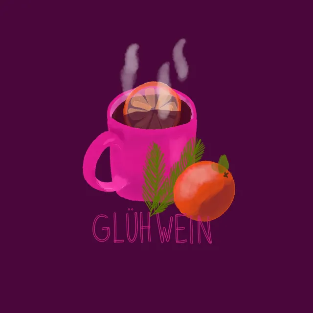 Bodenkissen Glühwein mit Typo