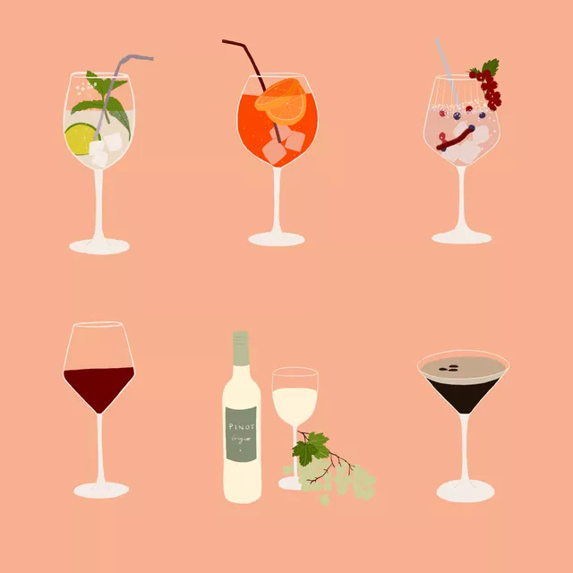 Servietten Cocktails Pfirsich