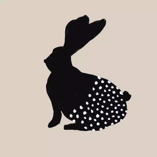 Tischset Osterhase mit Punkten Beige