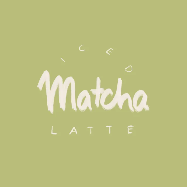 Kissen Iced Matcha Latte Typo
