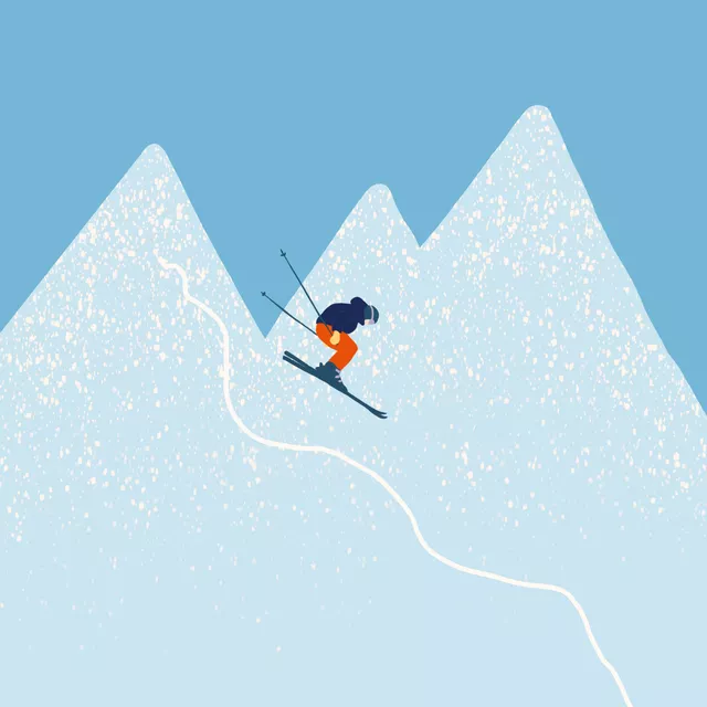 Geschirrtücher Ski Abfahrt Berg