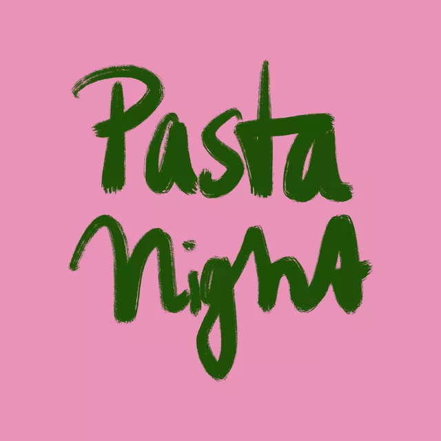 Servietten Pasta Night Pink Grün