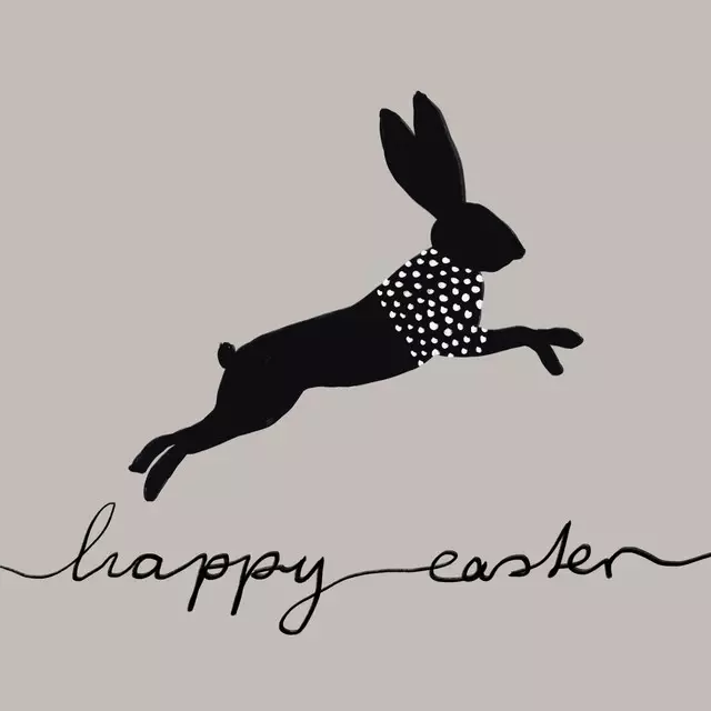 Kissen Osterhase Happy Easter Grau
