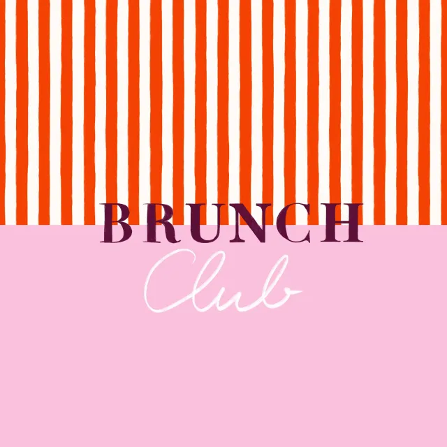 Kissen Brunch Club Rot Pink