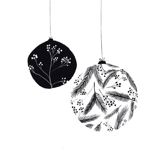 Geschirrtücher Christbaumkugeln Zweige