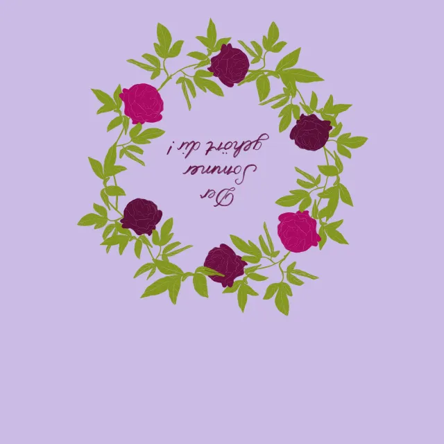 Tischläufer Rosenkranz Typo Lila