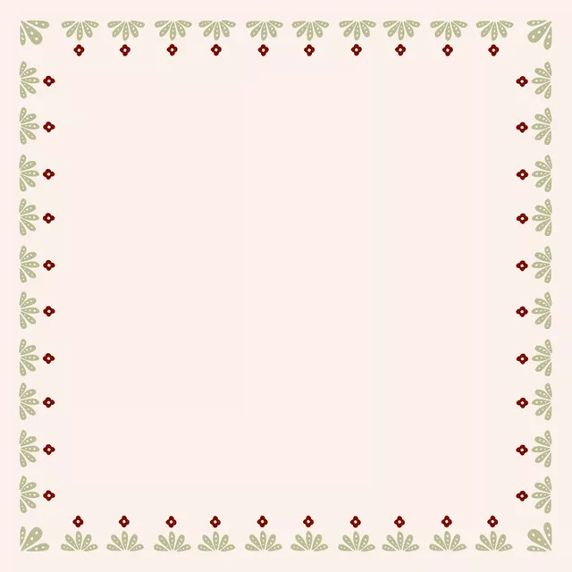 Kissen Folklore Blumen Beige