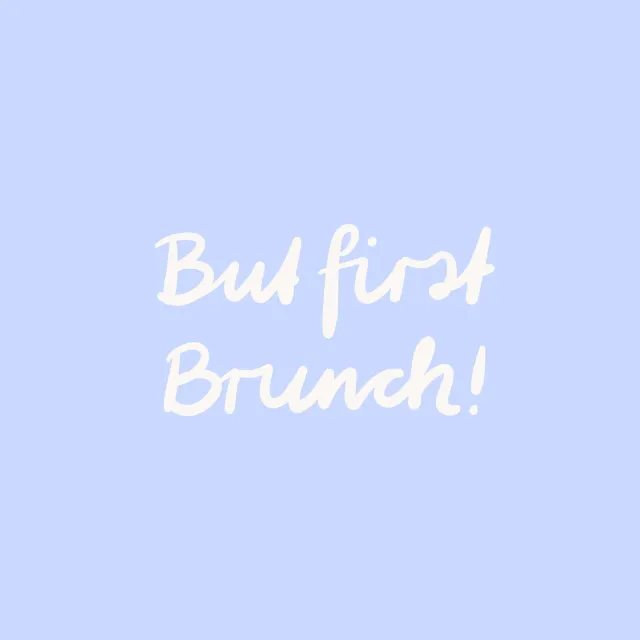 Kissen But first Brunch Blau