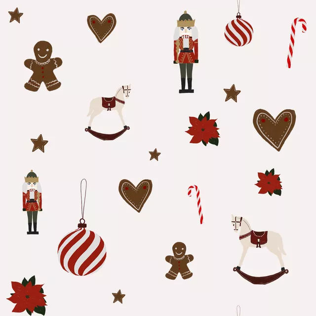 Sitzkissen Weihnachten Muster Beige