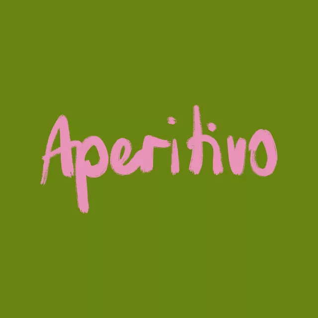 Kissen Aperitivo Typo Grün Pink