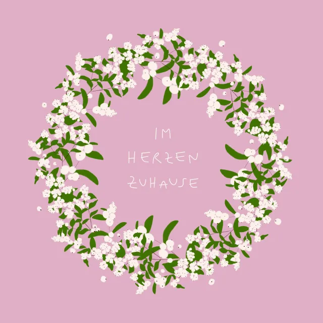 Kissen Kranz Typo Rosa