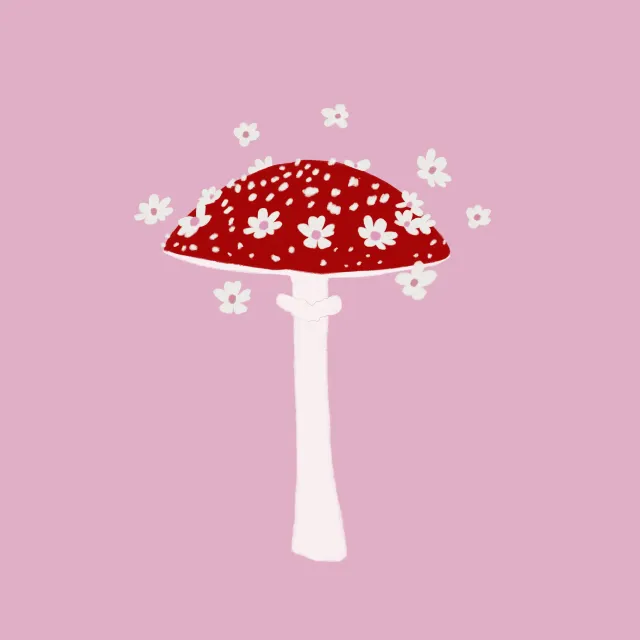 Servietten Fliegenpilz Blumen Rosa