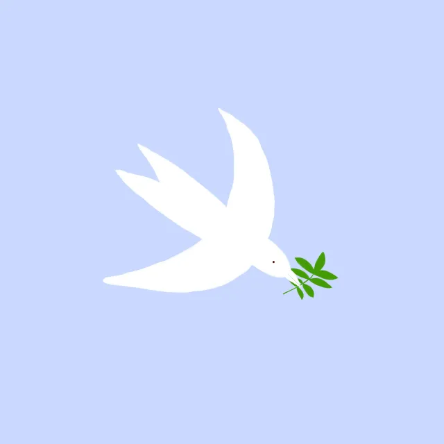 Kissen Vogel mit Zweig Hellblau