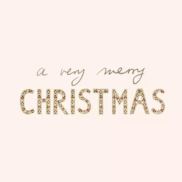 Kissen Very Merry Christmas Beige