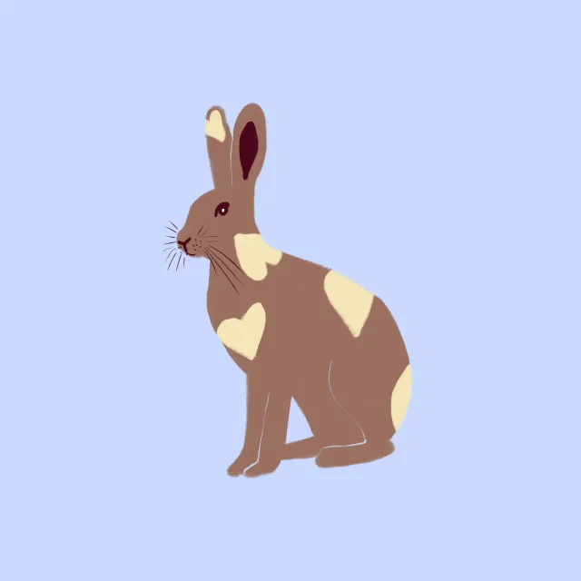 Kissen Hase mit Herzen Blau