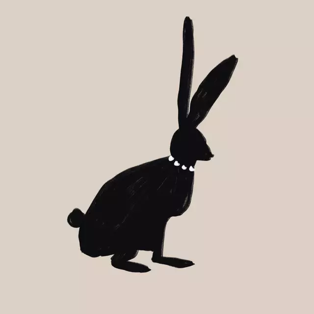 Kissen Osterhase mit Kette Beige