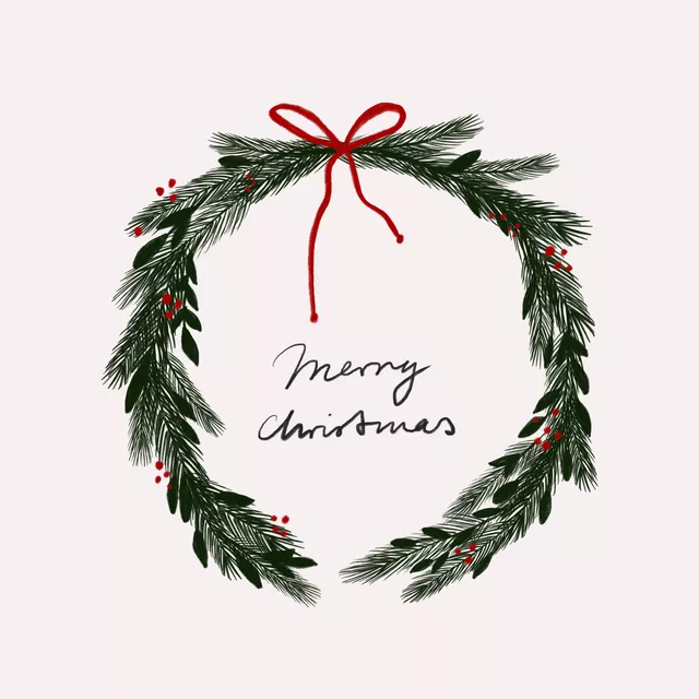 Tischläufer Weihnachtskranz Merry