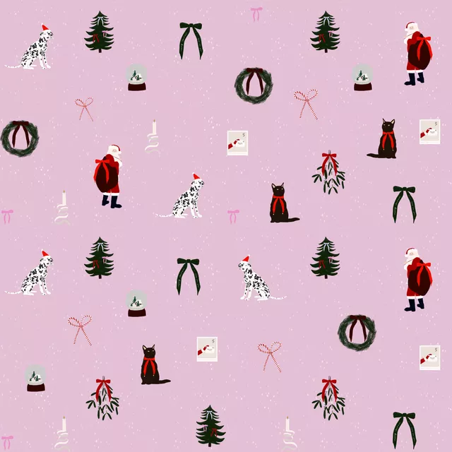 Weihnachtsmuster Rosa