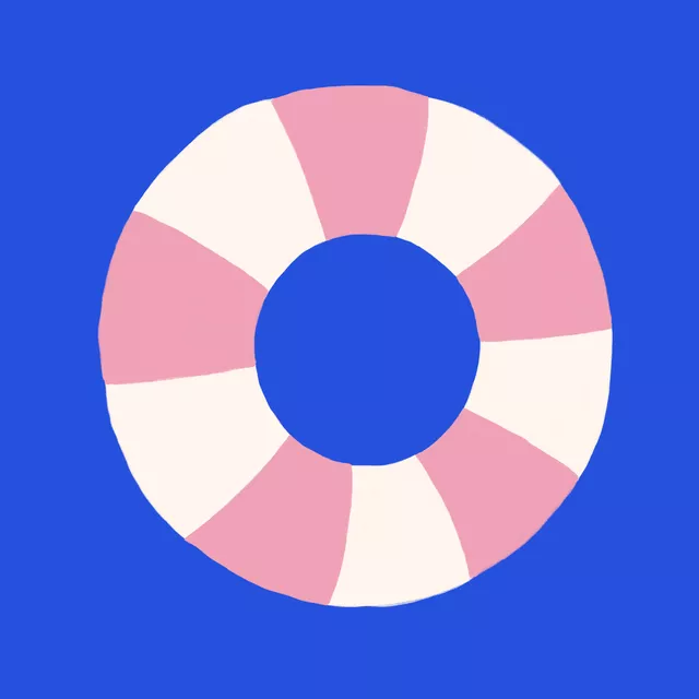Kissen Schwimmring Blau Rosa