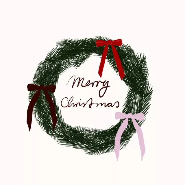 Servietten Schleifenkranz Merry Christmas