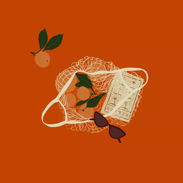 Kissen Einkaufsnetz Orange
